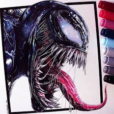 30 Most Amazing Venom Movie 2018 Fan Art Illustrations Drawing Artworks By Designers Drawing Artwork Venom Art Venom Movie Be sure to bulge out the line below the main circle to indicate his strong jaw. 30 most amazing venom movie 2018 fan