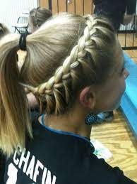 Ponytail Halo Braid Hair Styles Sports Hairstyles Volleyball Hairstyles