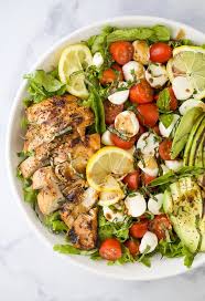 15 Minute Avocado Caprese Chicken Salad Recipe Healthy Dinner Idea Recipe Salad With Balsamic Dressing Chicken Salad Recipes Salad Recipes
