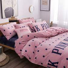 Pink Victoria Secret Queen King Old Rose Velvet Bedding Set Designer Bed Sheets Velvet Bedding Sets Cute Bed Sets