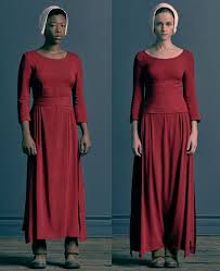 Samira Wiley And Alexis Bledel In Their Handmaid S Tale Costumes Photo Credit Jill Greenberg Handmaids Tale Costume Tale Dress Costume Design