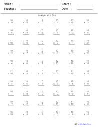 multiplication worksheets dynamically created