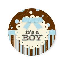It S A Boy All In Blue Stitches Bow Baby Shower Classic Round Sticker Zazzle Com Baby Shower Stickers Bow Baby Shower Baby Stickers
