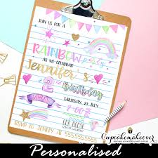 Snapfish.com has been visited by 10k+ users in the past month Pastel Rainbow Party Invitations Watercolor Doodles Cupcakemakeover