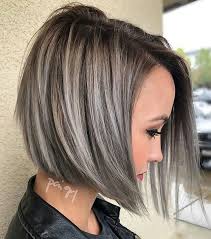 The glossy yet edgy, give your pixie extra gradient texture along with the spiky up do and silvery mane. Amaze Sleek Steely Chic By Polishedbypaigey Behindthechair Please Note Formul Gray Hair Highlights Hair Styles Brown Hair With Silver Highlights