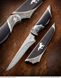 Couteau Acier Damasse Couteau D Art Fixe Avec Etui Etsy Knife Knife Art Knife Making