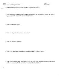 Age Of Enlightenment What Led Up To The Enlightenment Worksheet Reading And Key From Historyte Document Based Questions Age Of Enlightenment Essay Examples