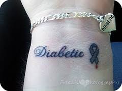 While these types of tattoos are meaningful and purposeful, they are not regulated or standardized, which can be problematic. Words Type 1 Diabetic With Diabetic Ribbon On Tattoo Com