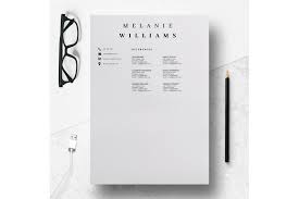 Download from a cv library of 225 free uk cv templates in microsoft word format. Resume Template Minimalist Cv Template Word 4 Page Melanie By Lucatheme Thehungryjpeg Com