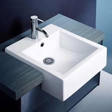 new semi recessed square basin bathroom