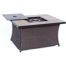 Find these unique centerpieces online at patiofurniture.com. Hanover Tile Top Outdoor Liquid Propane Fire Pit Flame Coffee Table Firepit Center Porcelain Tile Table Patio Furniture With Fire Glass And Burner Cover Walmart Com Walmart Com