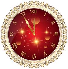Red New Year S Clock Png Transparent Clip Art Image Clipart Navidad Arte De Navidad