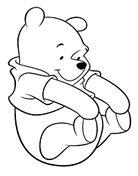 Pooh is seen here sitting and watching the leaf fall to the ground. Coloring Pages Pooh Coloring Pages