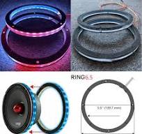 2pcs 6.5" Chasing LED Speaker Ring Lights For Car Truck Loudspeaker  App+Remote
