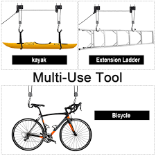 You don't have to lift your bike and hang it somewhere like other types if using a floor bike rack, which. Bike Lift Kayak Hoist Ladder Lift Garage Storage Bicycle Hoist Lift 100 Lbs Walmart Canada