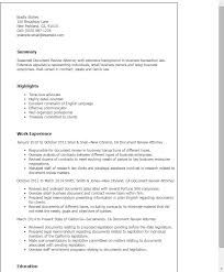 document review attorney resume