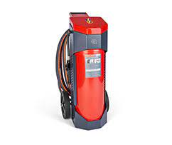 These types of fire extinguishers will be solid red and will have the words 'water mist' printed within a white rectangle. Poly Cafs Extinguishing Fire Fighting Systems Rosenbauer