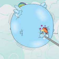 Puffy Rainbow Dash - Blue Cloud Filled Pony by Boman100 on DeviantArt