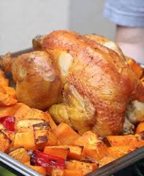 Poulet Roti Aux Patates Douces Poulet Roti Patate Douce Au Four Poulet Roti En Cocotte