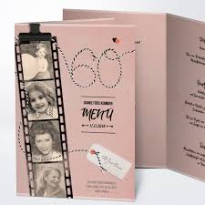Die Wunderschone Menukarte Filmstreifen 60 Zum Geburtstag Macht Aus Einem Gedeckten Tisch Eine Festliche Tafel U Einladungen Filmstreifen Vintage Einladungen