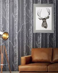 Birch Tree Wall Decals Peel And Stick White Birch Tree On Dark Grey Background Peel Stick Wallpaper Birch Tree Wallpaper Tree Wallpaper Living Room White Birch Trees