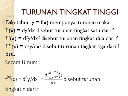 Lecture notes calculus i week 05 mendiferensialkan pers parameter, fungsi implisit, maxi mini, puncak parabola #calculus #linearalgebra #ode #socsbinus #binus #binusuniversity #education; Derivatif Turunan Materi Matbis Ppt Download