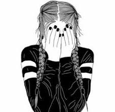 Résultat de recherche d'images pour "fille swag dessin noir et blanc triste"