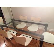 Cb2 Bolt Glass Dining Table Aptdeco Glass Dining Table Modern Dining Table Dining Table
