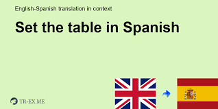 If you don't want to change the table language manually, you can change the default proofing language to be the same as the one you want to set for the table style, then save the file as a document template. Set The Table In Spanish Translation Examples Of Use Set The Table In A Sentence In English