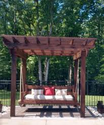 Modern, traditional, eclectic, rustic, glam, farmhouse, country Handcrafted Cedar Swing Bed Daybed Etsy Outdoor Bed Swing Backyard Pergola Pergola Swing