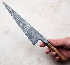 Boxelder Integral Damascus Chef Knife 242mm Handmade By Saul Kokkinos Kennedy Of Skk Knives Kitchen Knives Chef Knife Damascus Chef Knives