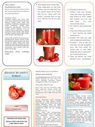Salah satu kandungan yang paling penting pada tomat adalah likopen yakni pigmen yang memberikan warna merah. Leaflet Tomat 1