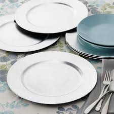 Couleurs du monde classic design charger plate, set of 4, platinum by fennco styles (4) $32. Buy The Silver Charger Set By Ashland 6ct At Michaels