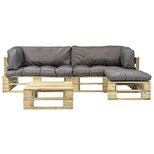 Palettenmöbel holz lounge gartenmöbel indoor und outdoor europaletten möbel. Loungemobel Sitzgruppen Vidaxl Holz Garten Sofagarnitur 4 Tlg Paletten Ecksofa Sofa Lounge Grun Grau Garten Terrasse