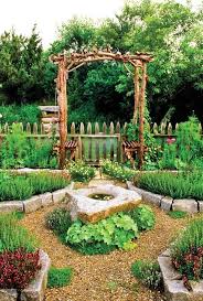 Vegetable Garden With Water Feature Easy Garden Garden Layout Cottage Garden