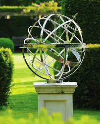 Traditional Armillary Sphere Sundial In Contemporary Garden Armillary Sphere Sundials Spheres