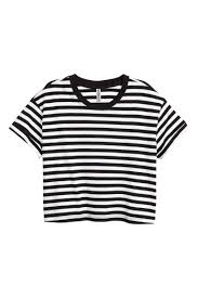 Black And White Striped Blouse H M Cropped T Shirt Black White Striped Ladies H M Gb Womens Shirts Crop Top And Shorts Black And White Shirt