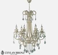 Hürrem 6 kollu avize | Swarovski kristal avizeler | Ceylan Bronz