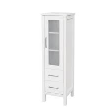 This sleek bathroom large single cabinet is ideal for your bathroom. Remarkable 1340 Floor Standing Tall Cabinet White Black Crown Bathrooms Nz Ltd
