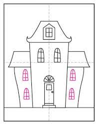 How To Draw An Easy Haunted House Art Projects For Kids Drawing a cartoon castle | art drawings for kids, drawing.