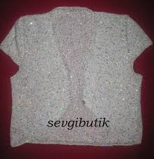 Simli Ve Pullu Ipten Fantazi Bolero Bolero Tig Orgu Butik