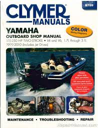 Maintenance and troubleshooting are covered in each manual as well as wiring diagrams. Clymer Yamaha 115 250 Hp Two Stroke Outboards 1999 2010 Boat Repair Manual Ebay