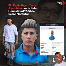 ELECCIONES2021 Kevin Bryan Acevedo Caceres, "youtuber" ecuatoriano,  denominado "Pejelagarto", es candidato a asambleísta por la lista  Honestidad 17-51 por la provincia de #Pichincha. La fórmula presidencial de  la lista consta de César