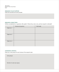8 Research Plan Templates - Free Sample, Example Format Download ...