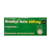 Bronkyl brusetabletter inneholder acetylcystein som løser opp slim ved å gjøre det mer tyntflytende og dermed lettere å hoste opp. Bronkyl Til Barn