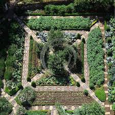 Potager Garden Layout Overhead Aerial View Of Ornamental Vegetable Potager Garden Garden Layout Potager Garden Garden Planning