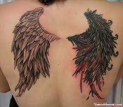 A collection of the top 51 half angel half demon wallpapers and backgrounds available for download for free. Angel And Devil Wings Tattoos Design
