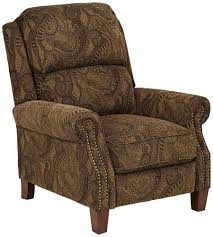 Beaumont Warm Brown Paisley Push Thru Arm 3 Way Recliner Very Kind Of You To Ha High Leg Recliner Sectional Sofa With Recliner Ashley Furniture Living Room