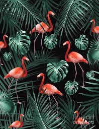 A pink flamingo bird to sew ((33cm / 13 inch.) this pdf pattern is a downloadable pattern that will be. Tropical Flamingo Floral Night Pattern 1 Tropical Decor Art Mixed Media By Anitas And Bellas Art