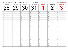 Die meisten kalender sind unbeschrieben, und das. Wochenkalender 2021 Als Pdf Vorlagen Zum Ausdrucken